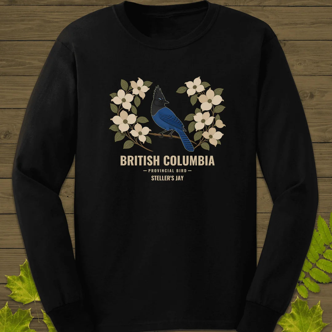 British Columbia Steller's Jay Long Sleeve in Black