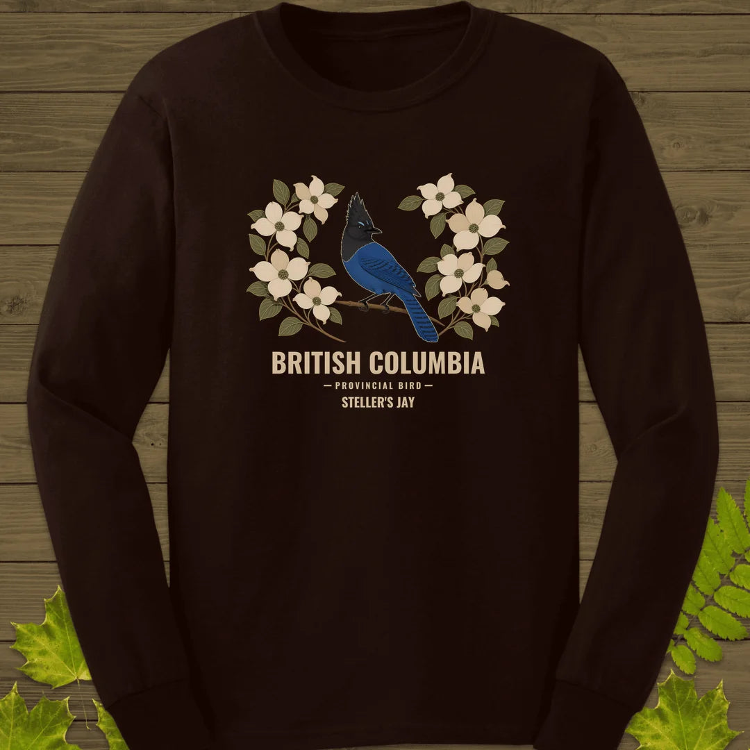 British Columbia Steller's Jay Long Sleeve in Dark Chocolate