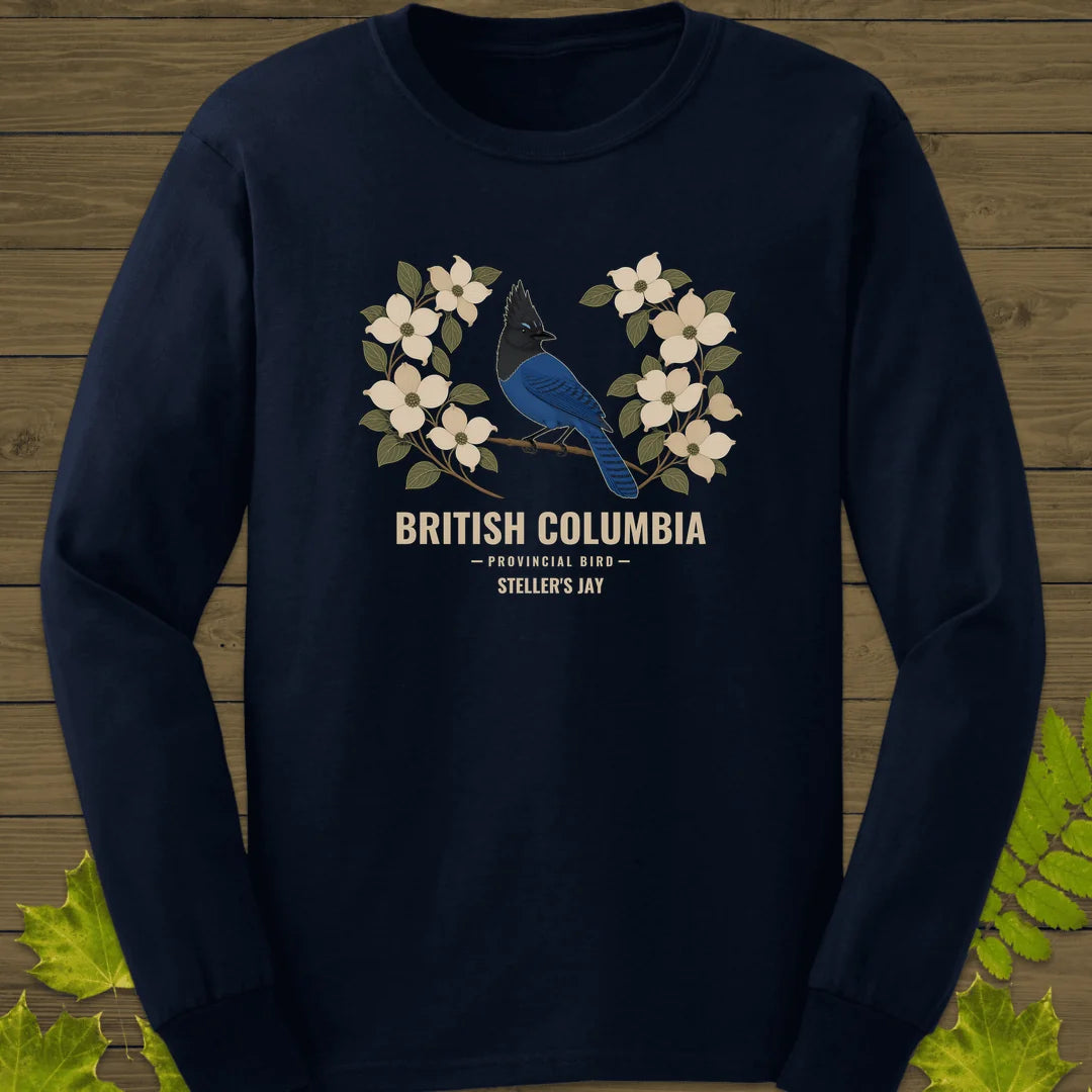 British Columbia Steller's Jay Long Sleeve in Navy