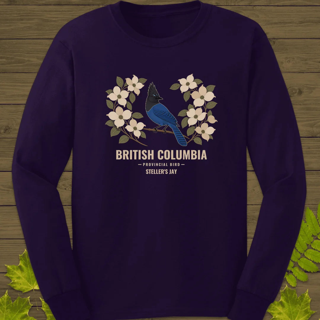 British Columbia Steller's Jay Long Sleeve in Purple