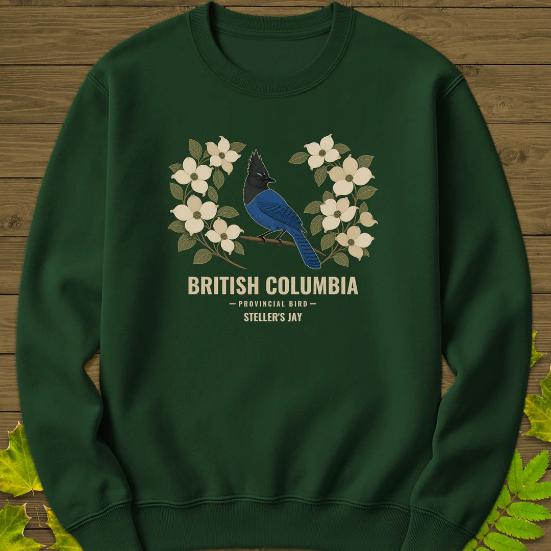 British Columbia Provincial Bird Sweatshirt in Forest Green