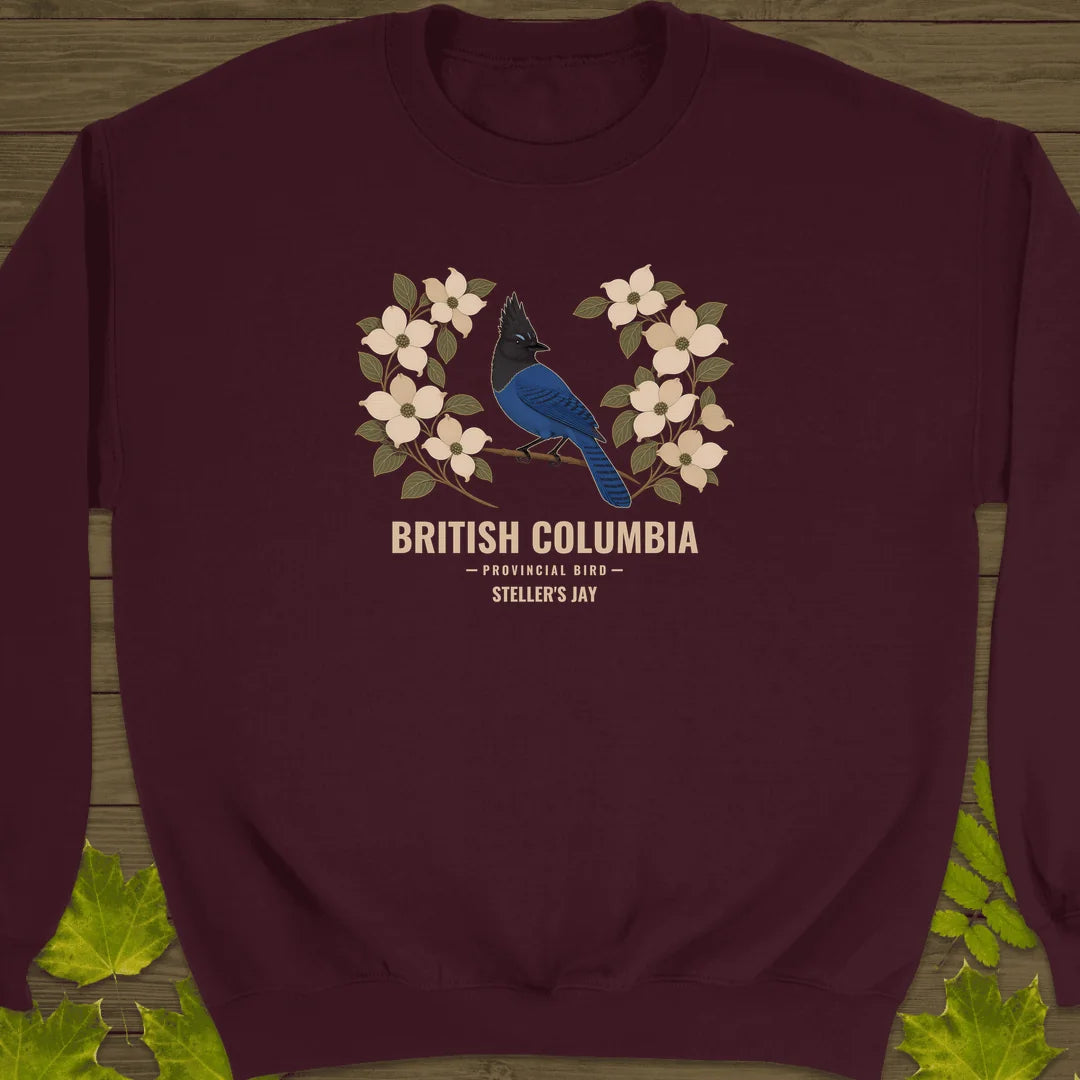 British Columbia Steller's Jay Sweatshirt in Maroon