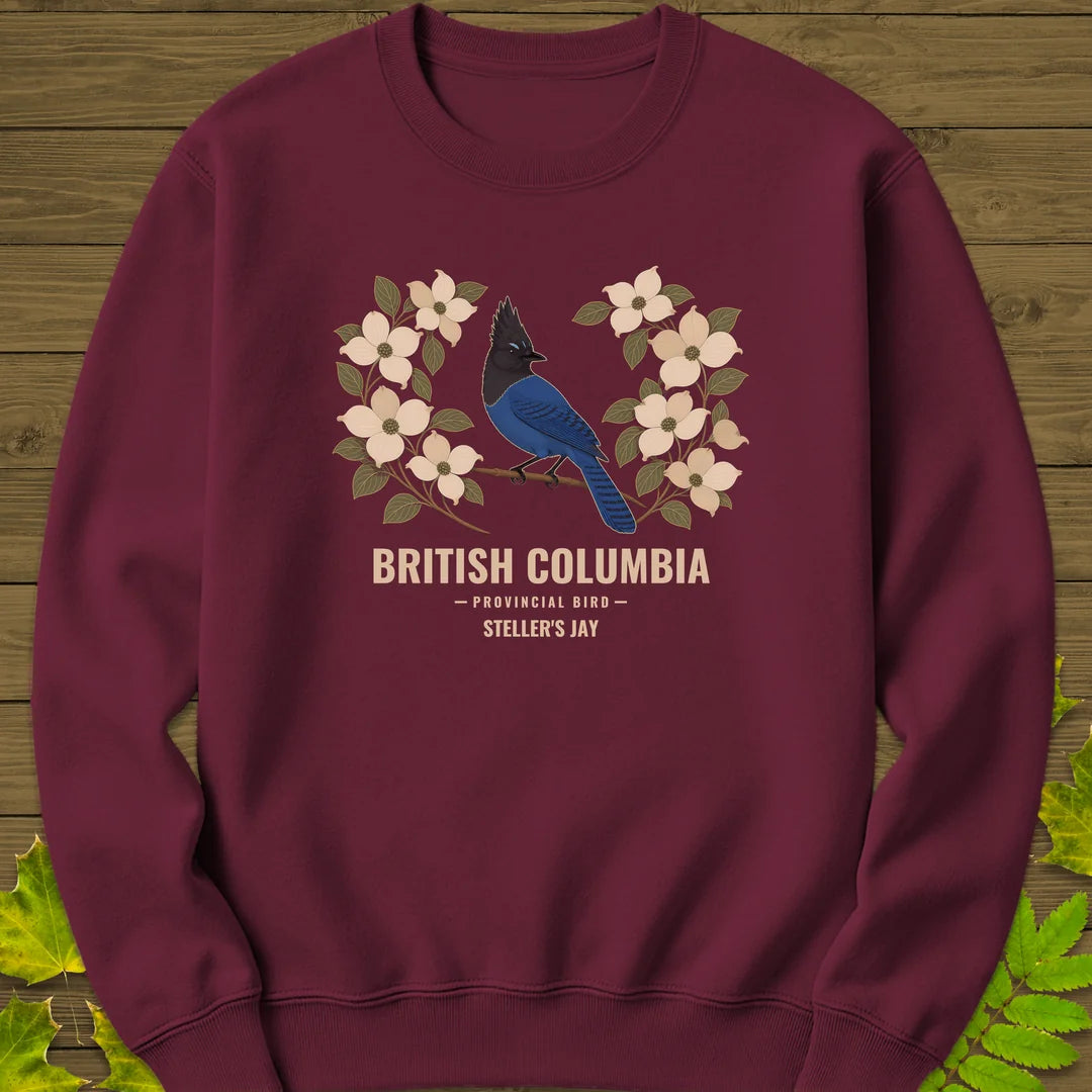 British Columbia Provincial Bird Sweatshirt in Maroon