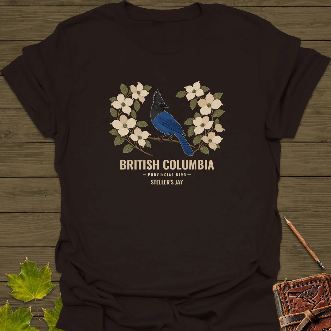 British Columbia Steller's Jay T-Shirt in Dark Chocolate