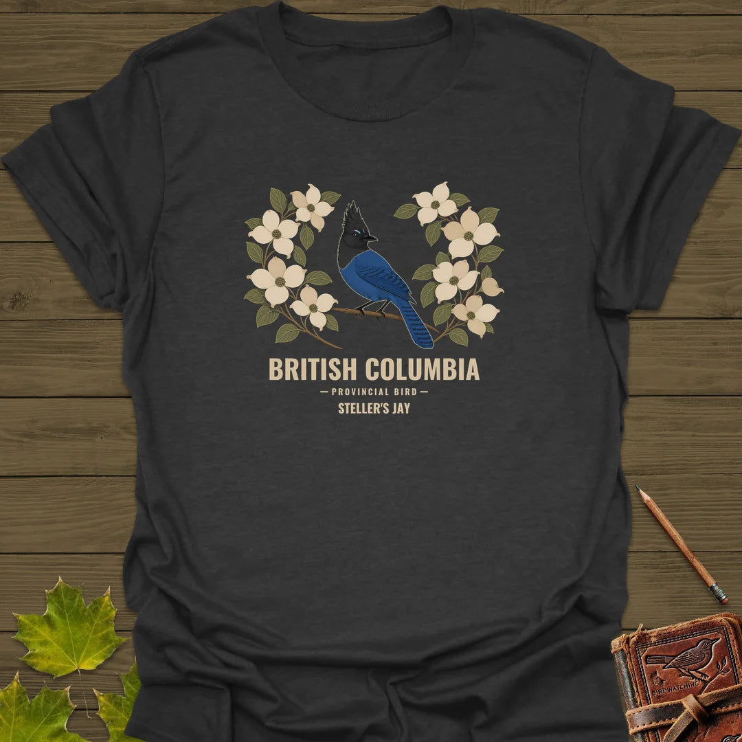 British Columbia Steller's Jay T-Shirt in Dark Heather