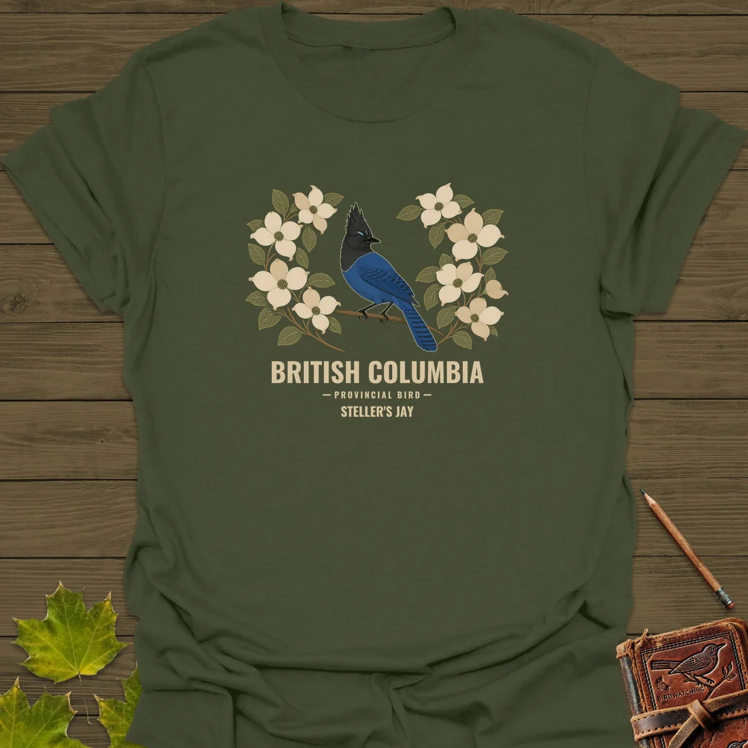 British Columbia Steller's Jay T-Shirt in Military Green