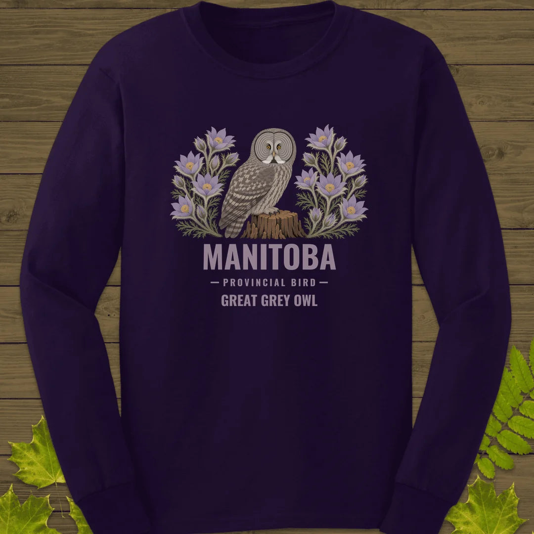 Manitoba Provincial Bird Long Sleeve in Purple