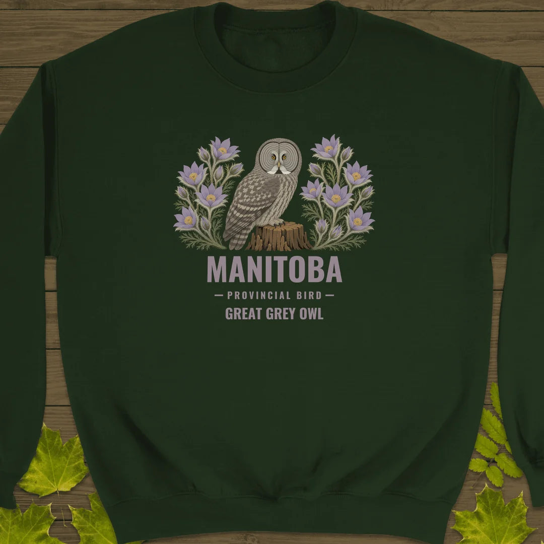 Manitoba Provincial Bird Sweatshirt in Forest Green