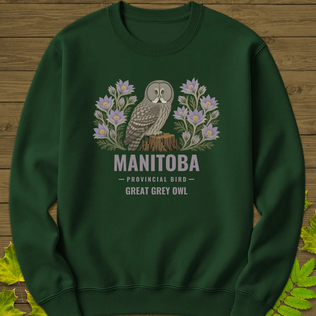 Manitoba Provincial Bird Sweatshirt in Forest Green