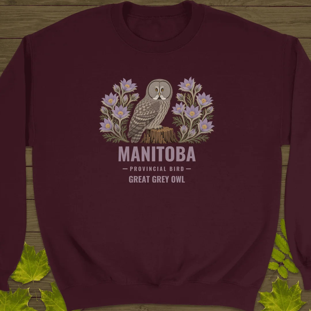 Manitoba Provincial Bird Sweatshirt in Maroon