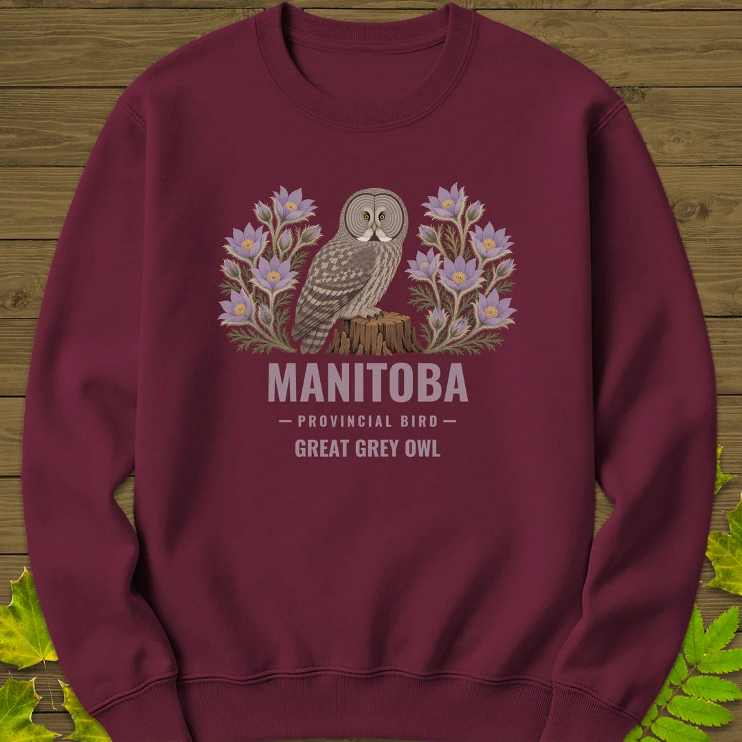 Manitoba Provincial Bird Sweatshirt in Maroon