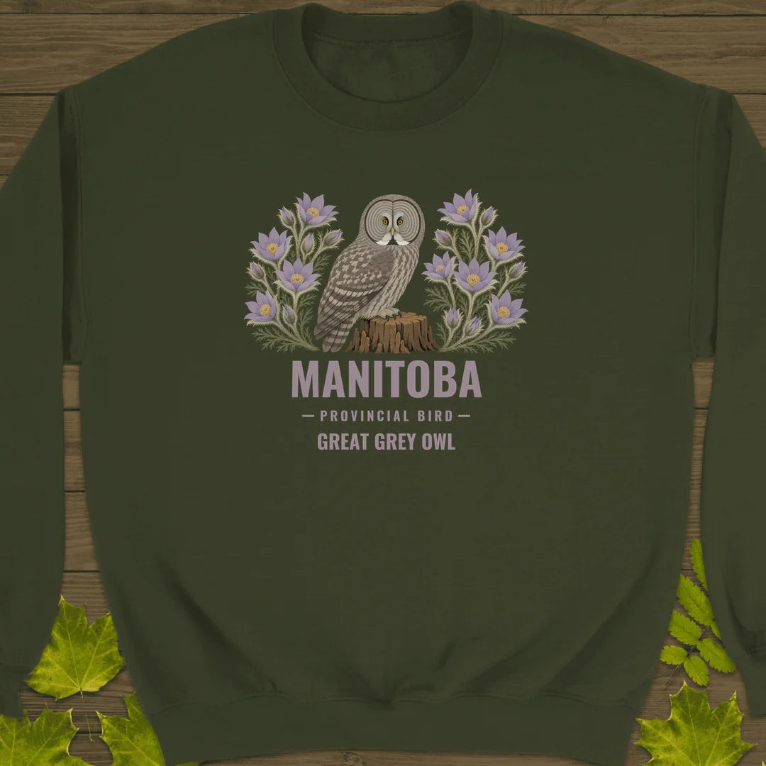 Manitoba Provincial Bird Sweatshirt in Military Green