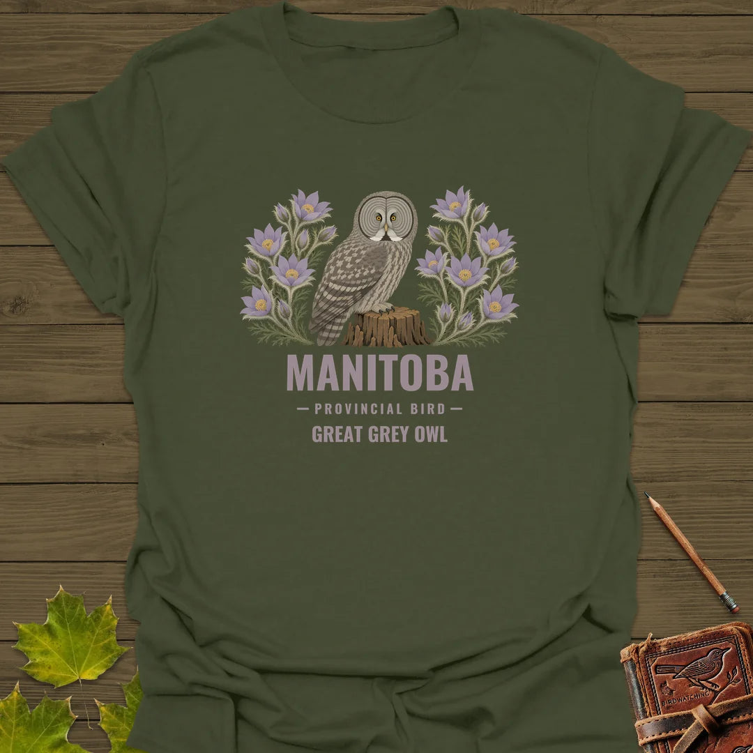 Manitoba Provincial Bird T-Shirt in Military Green