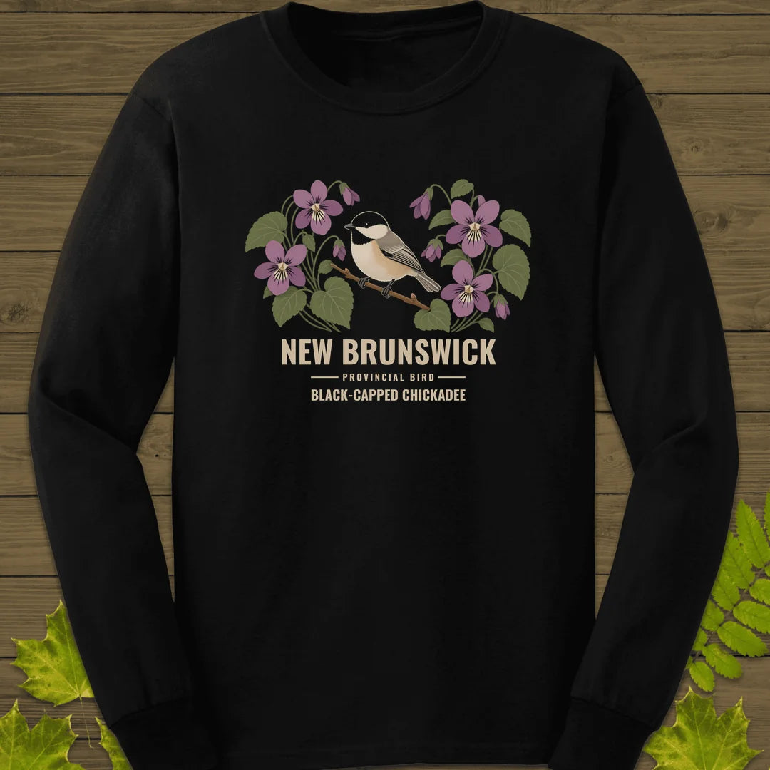New Brunswick Provincial Bird Long Sleeve in Black