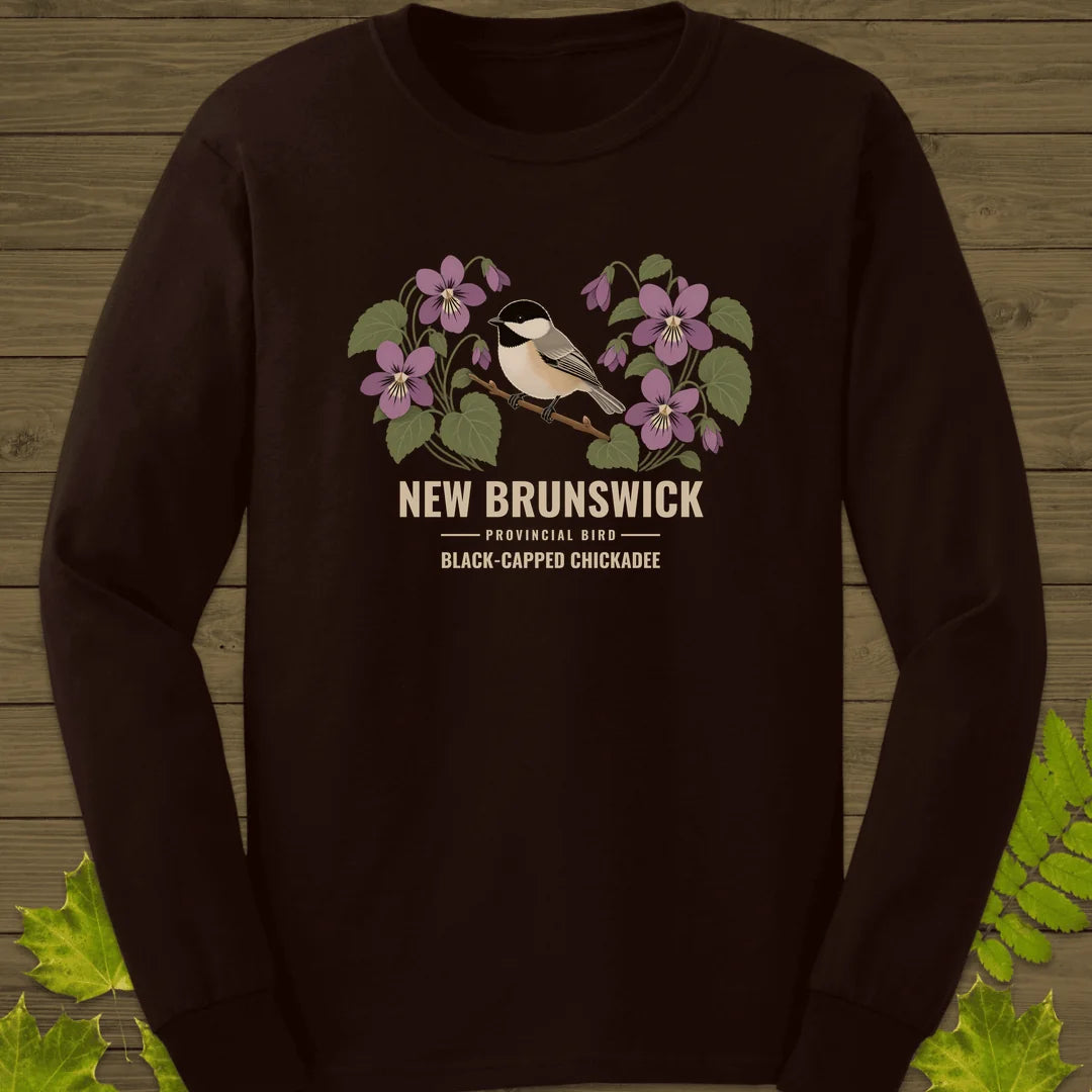 New Brunswick Provincial Bird Long Sleeve in Dark Chocolate