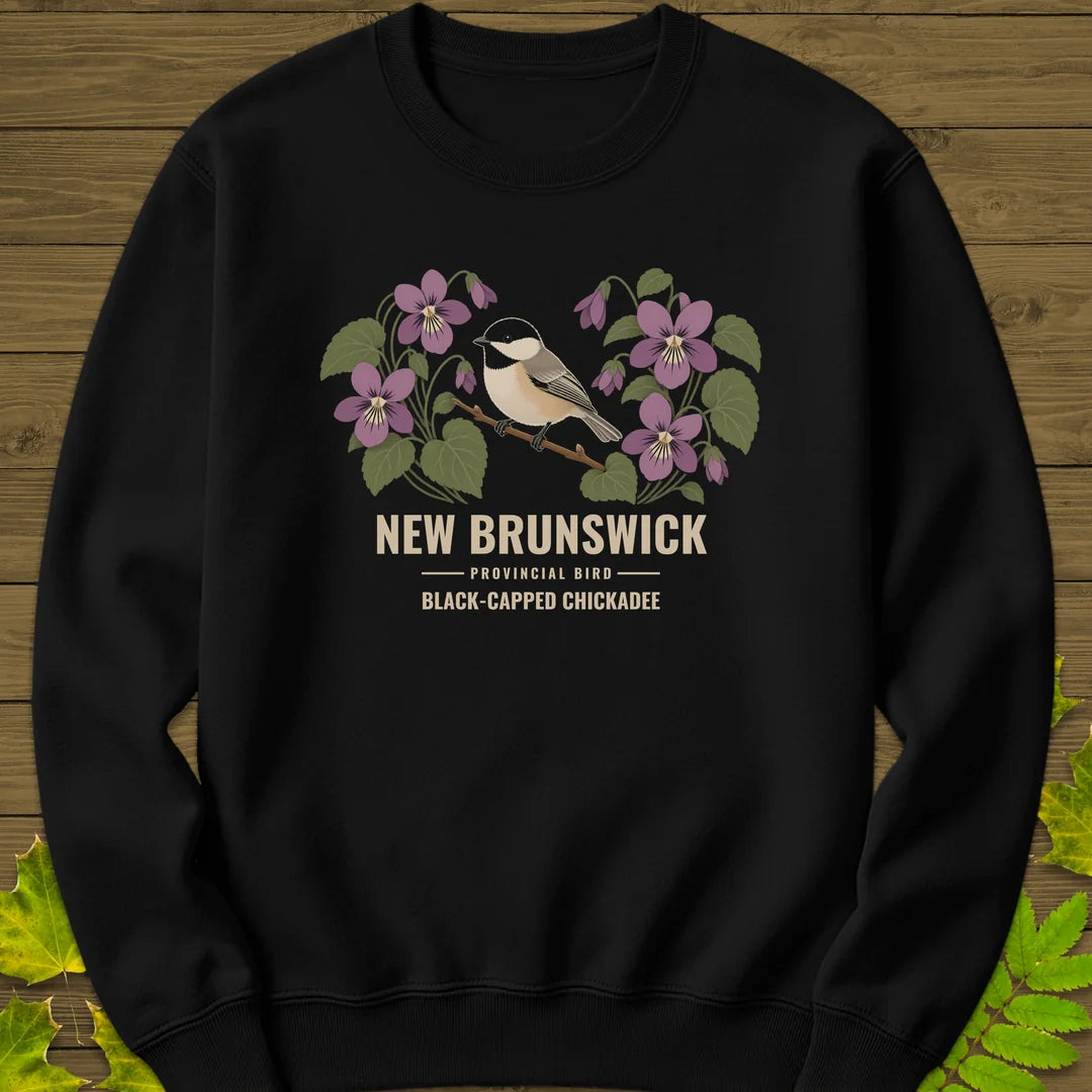New Brunswick Provincial Bird Sweatshirt in Black
