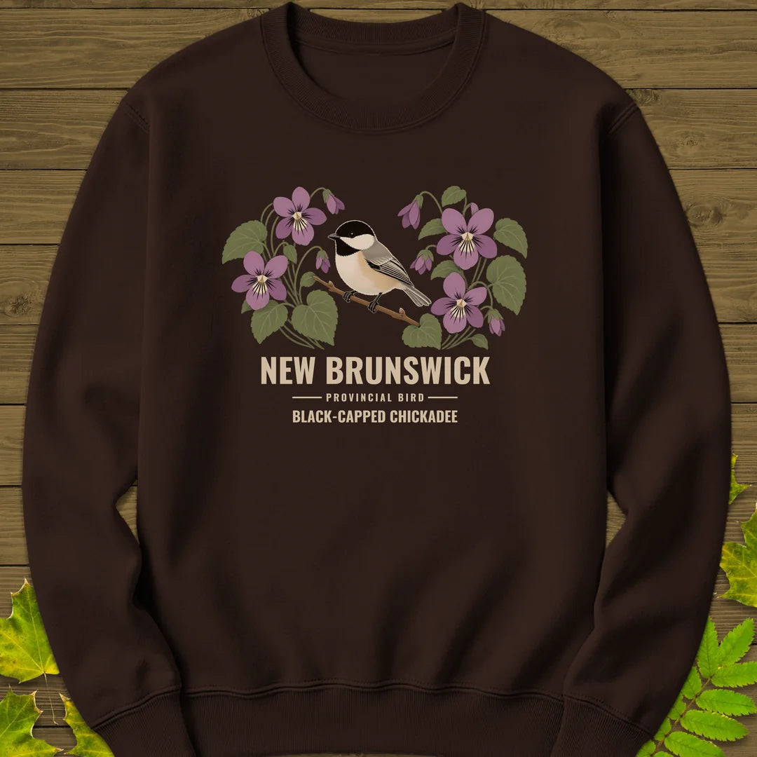 New Brunswick Provincial Bird Sweatshirt in Dark Chocolate