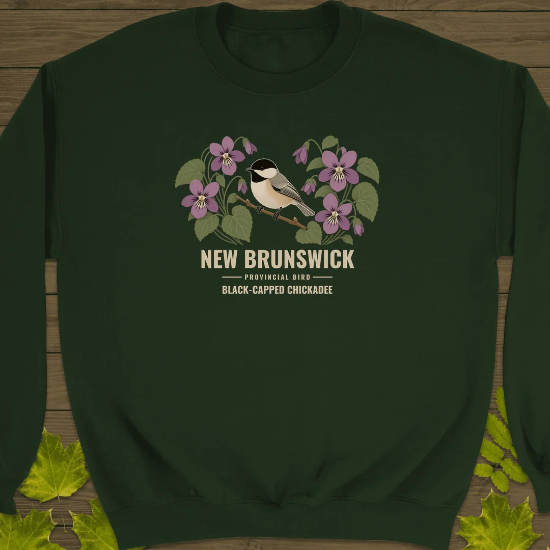 New Brunswick Provincial Bird Sweatshirt in Forest Green