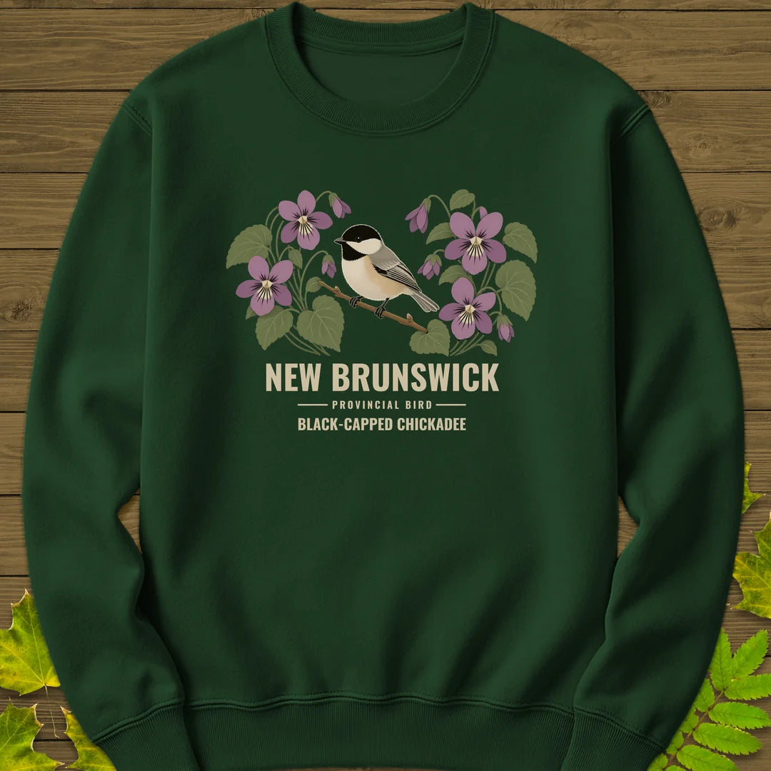New Brunswick Provincial Bird Sweatshirt in Forest Green