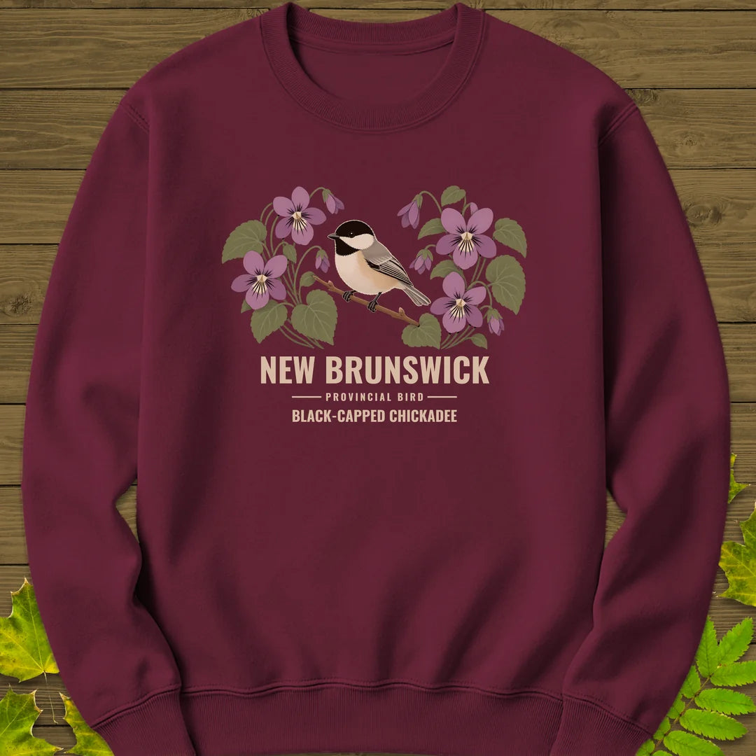 New Brunswick Provincial Bird Sweatshirt in Maroon
