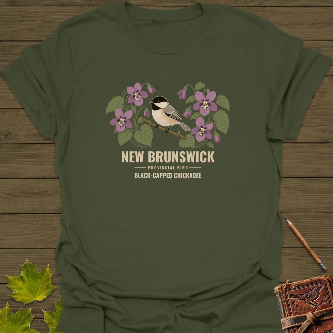 New Brunswick Provincial Bird T-Shirt in Military Green