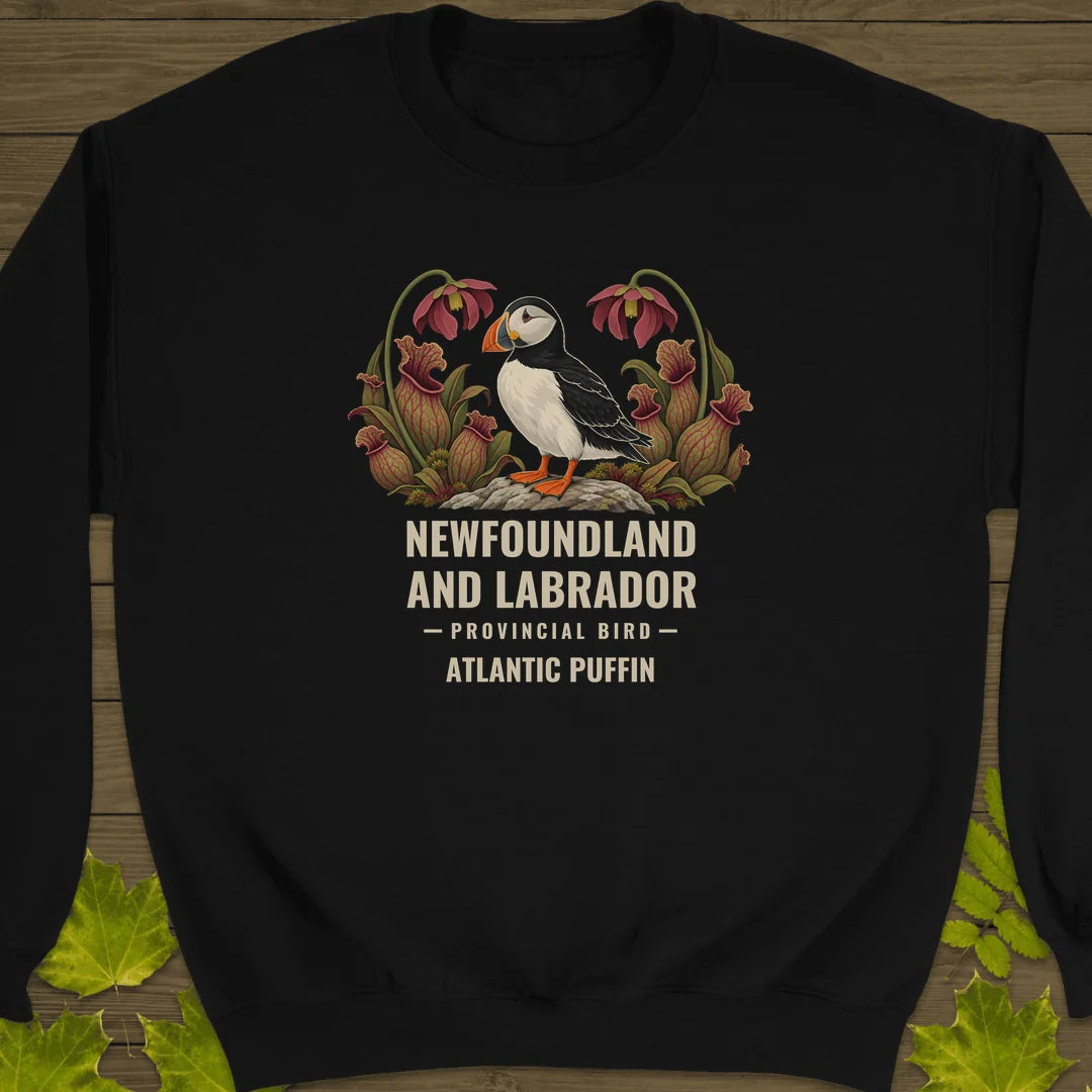 Newfoundland and Labrador Provincial Bird Sweatshirt in Black