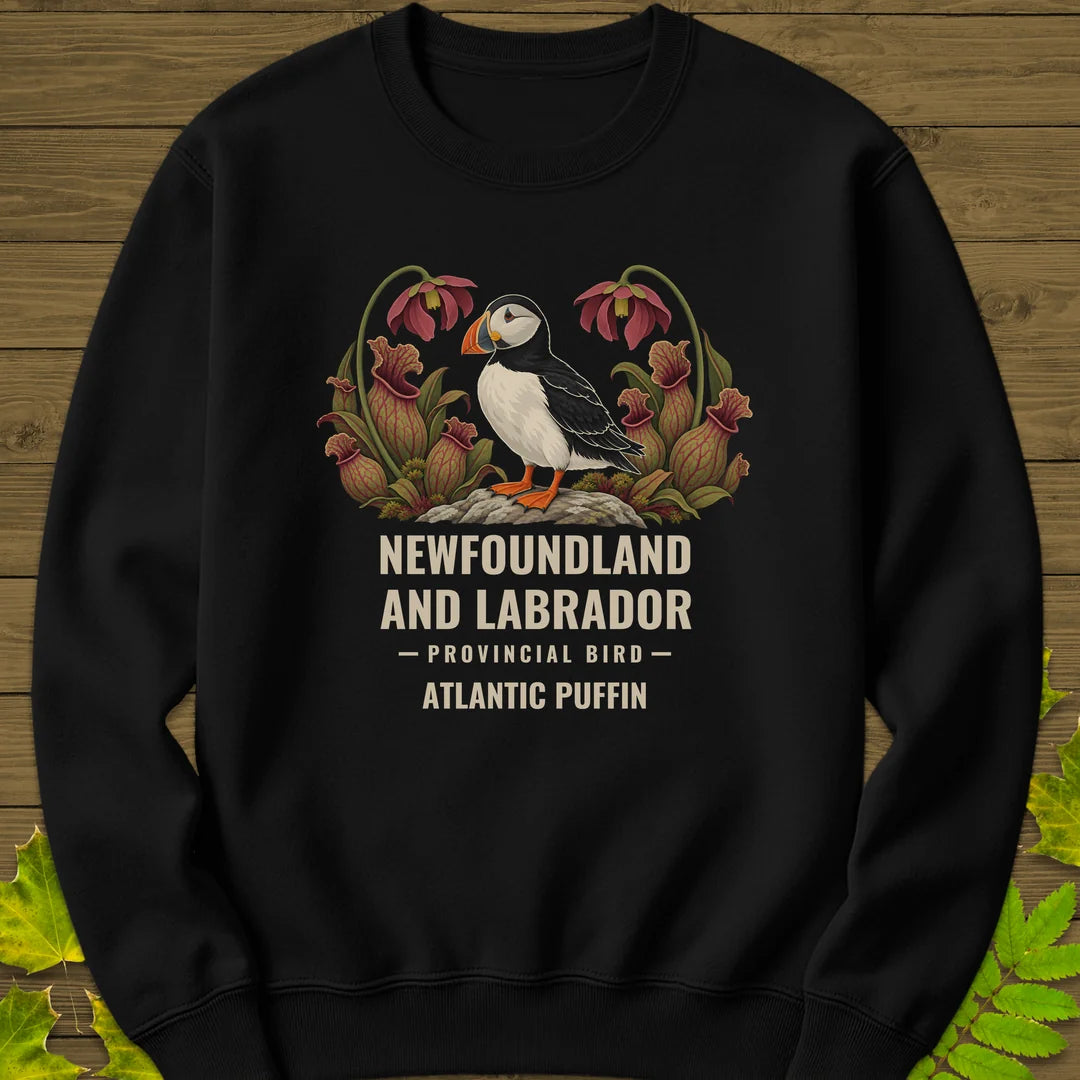 Newfoundland Provincial Bird Sweatshirt in Black