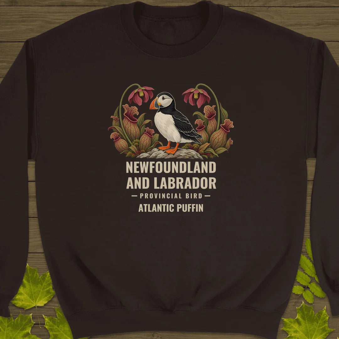Newfoundland and Labrador Provincial Bird Sweatshirt in Dark Chocolate