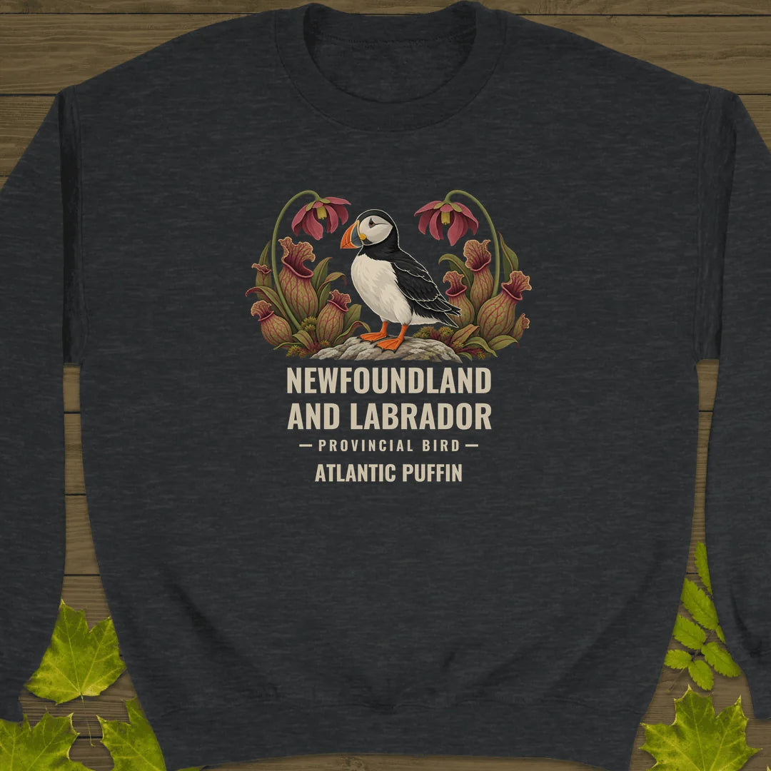 Newfoundland and Labrador Provincial Bird Sweatshirt in Dark Heather