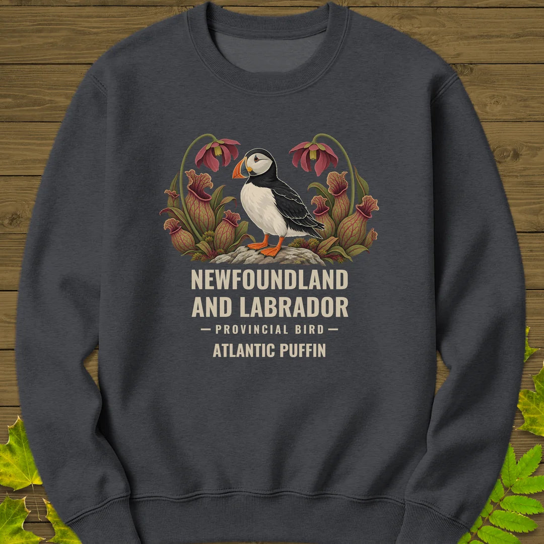 Newfoundland Provincial Bird Sweatshirt in Dark Heather