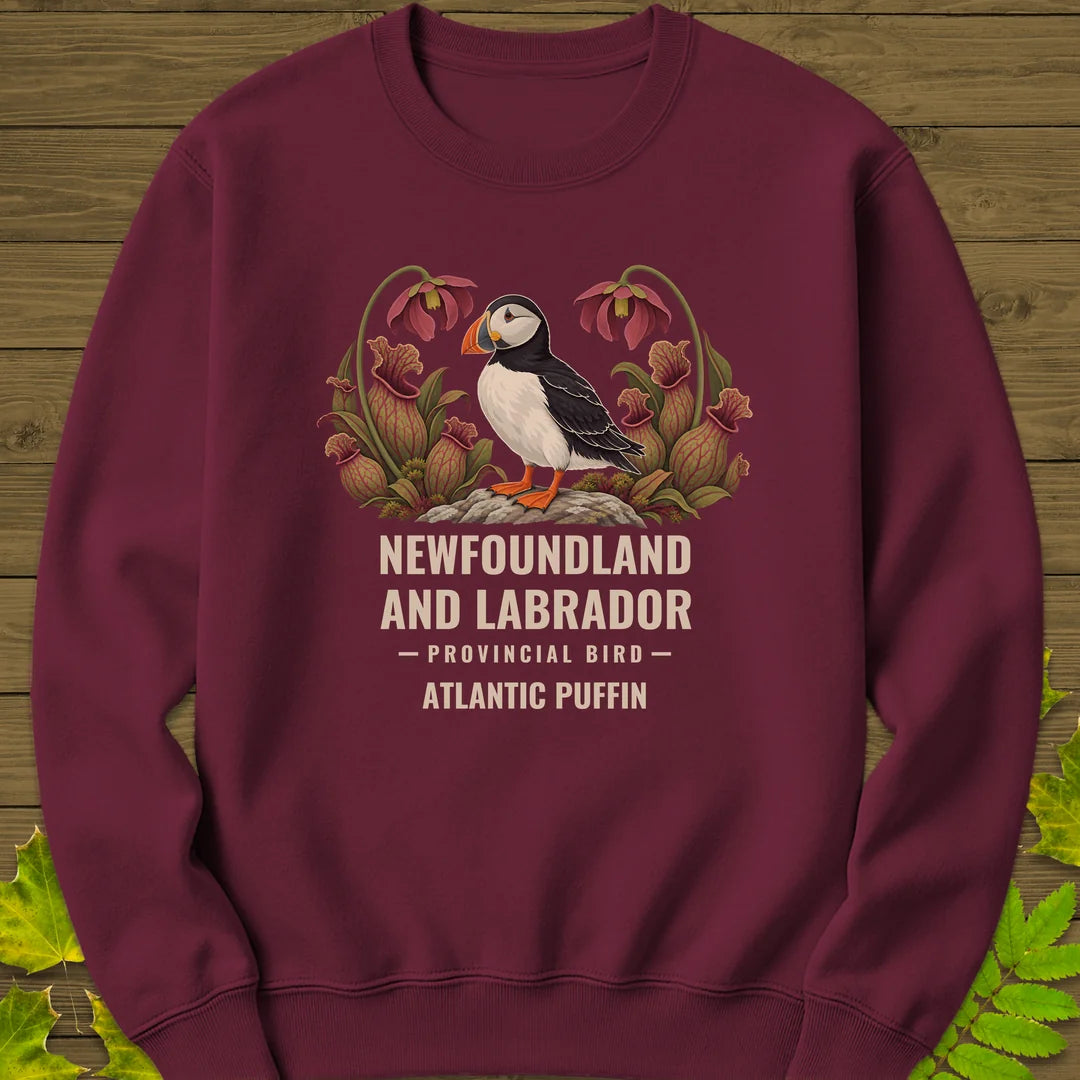 Newfoundland Provincial Bird Sweatshirt in Maroon