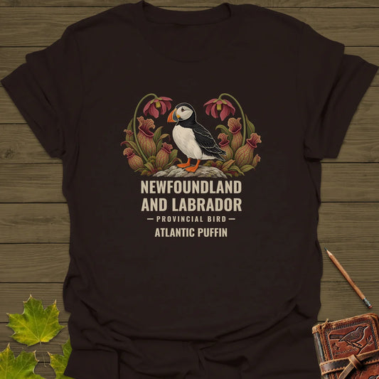 Newfoundland and Labrador Provincial Bird T-Shirt in Dark Chocolate