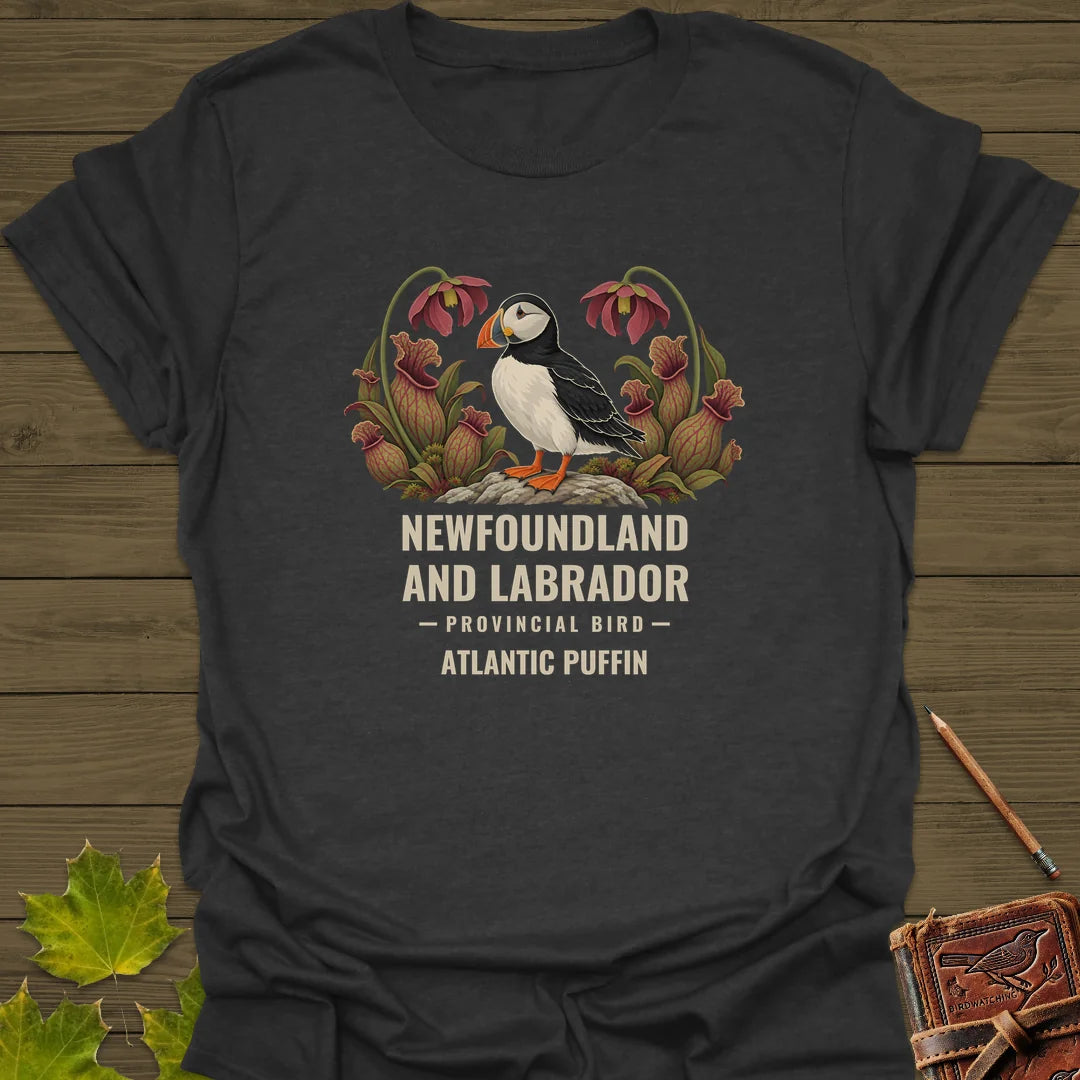Newfoundland and Labrador Provincial Bird T-Shirt in Dark Heather