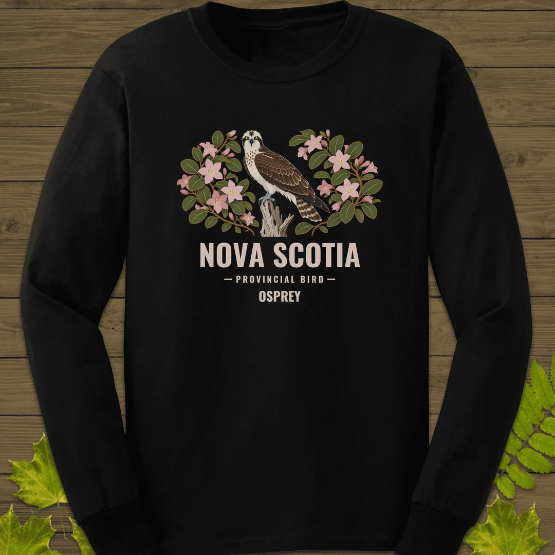 Nova Scotia Provincial Bird Long Sleeve in Black