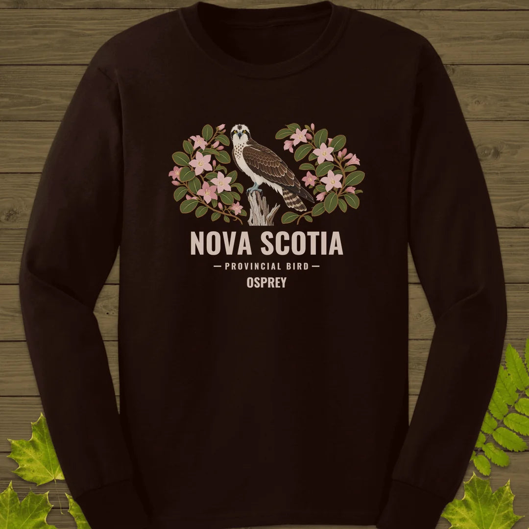 Nova Scotia Provincial Bird Long Sleeve in Dark Chocolate