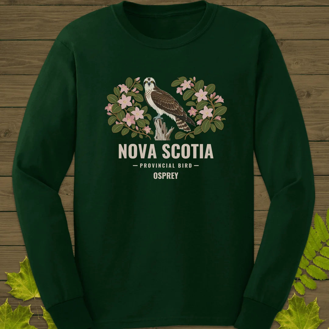 Nova Scotia Provincial Bird Long Sleeve in Forest Green
