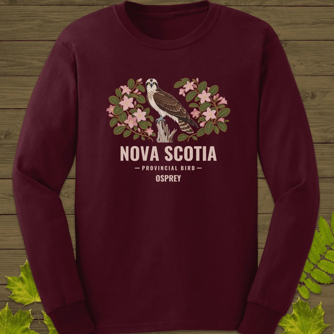 Nova Scotia Provincial Bird Long Sleeve in Maroon