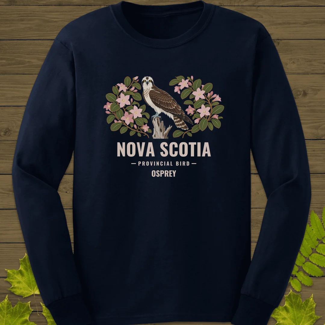 Nova Scotia Provincial Bird Long Sleeve in Navy