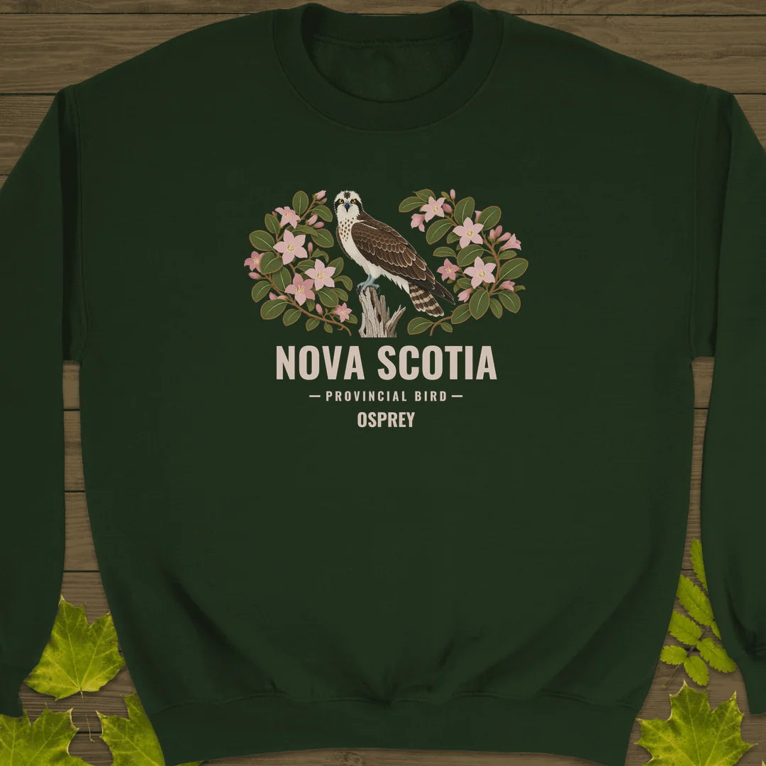 Nova Scotia Provincial Bird Sweatshirt in Forest Green