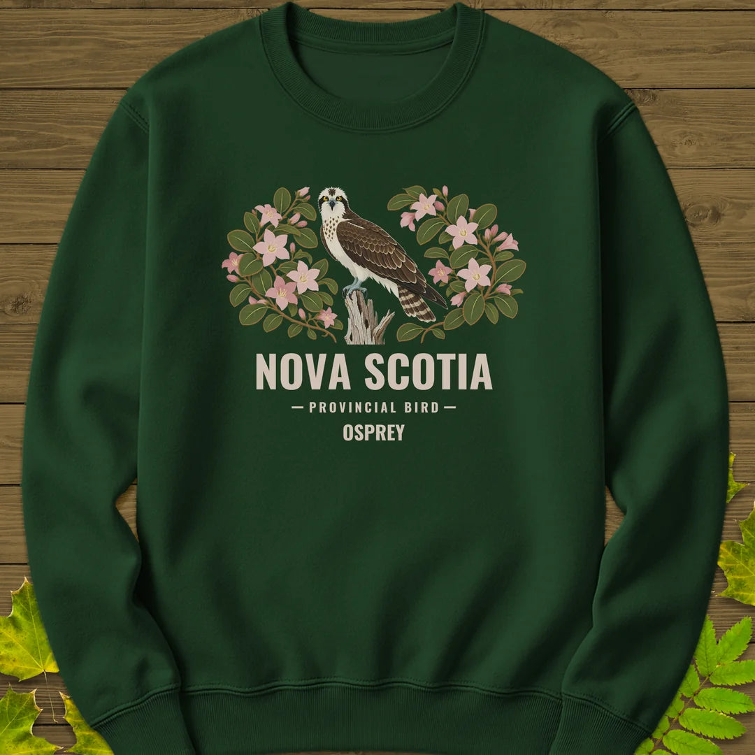 Nova Scotia Provincial Bird Sweatshirt in Forest Green