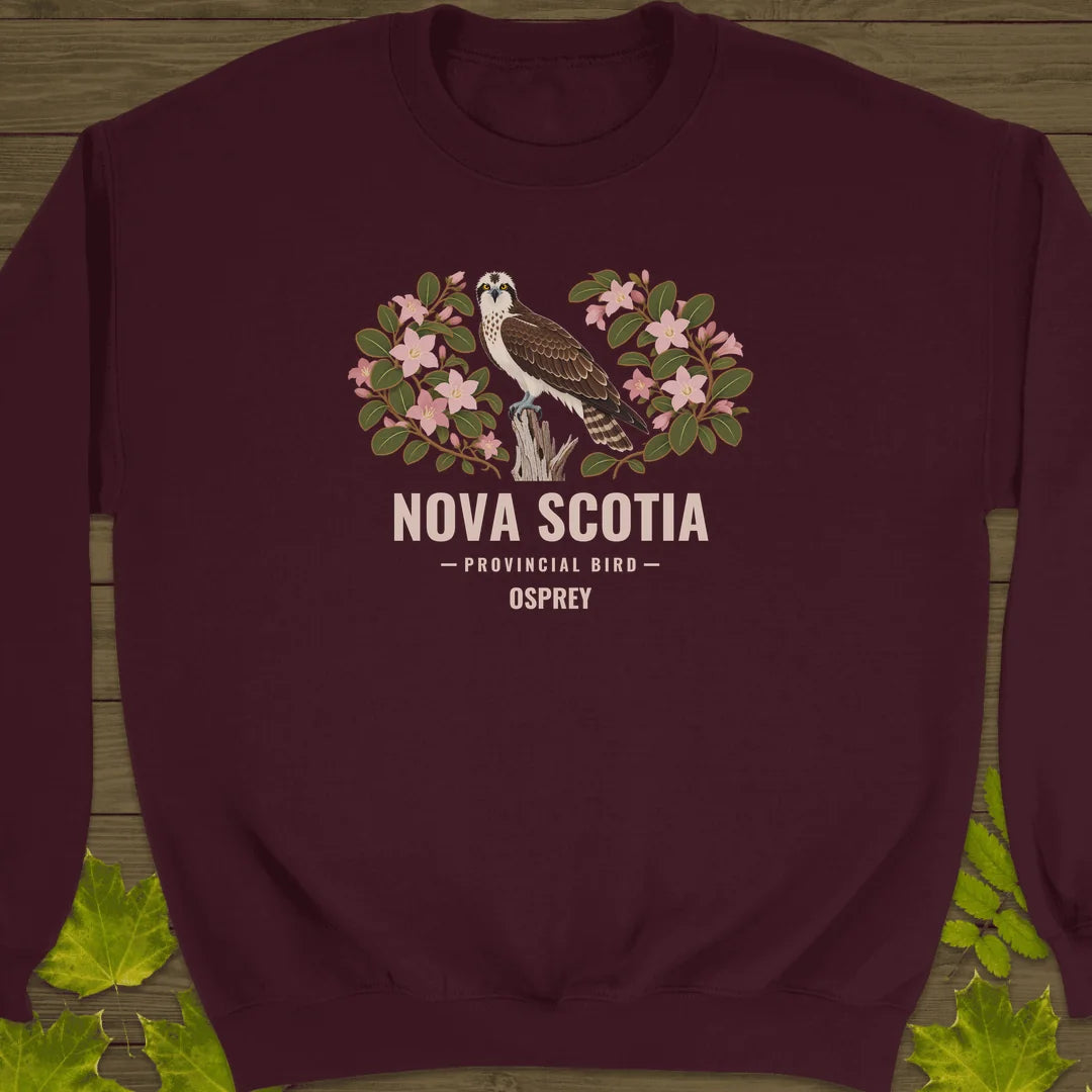 Nova Scotia Provincial Bird Sweatshirt in Maroon