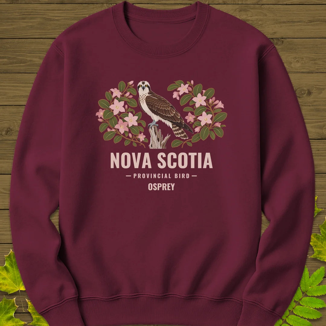 Nova Scotia Provincial Bird Sweatshirt in Maroon