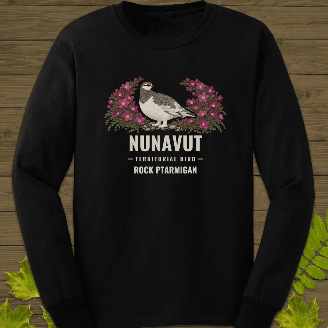 Nunavut Territorial Bird Long Sleeve in Black