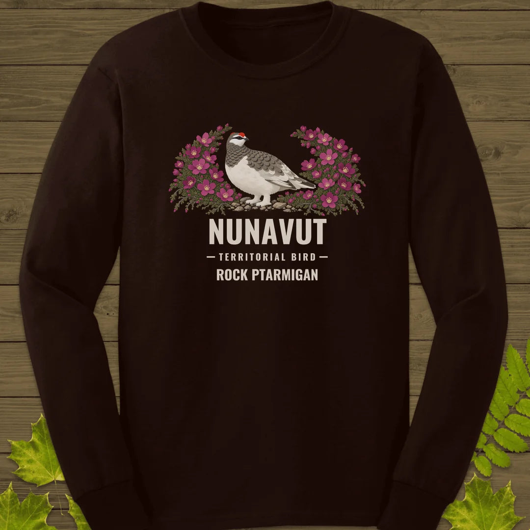 Nunavut Territorial Bird Long Sleeve in Dark Chocolate