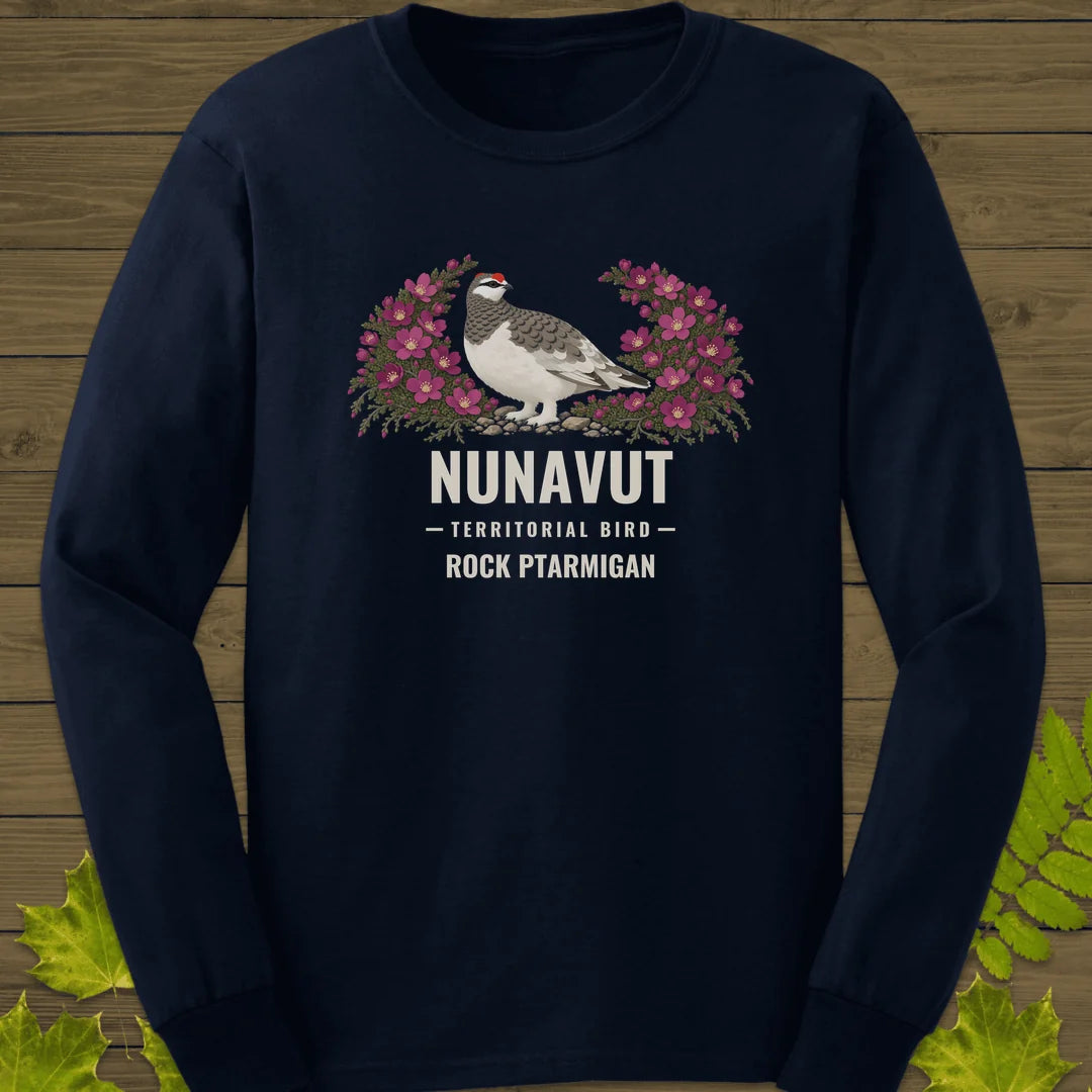 Nunavut Territorial Bird Long Sleeve in Navy