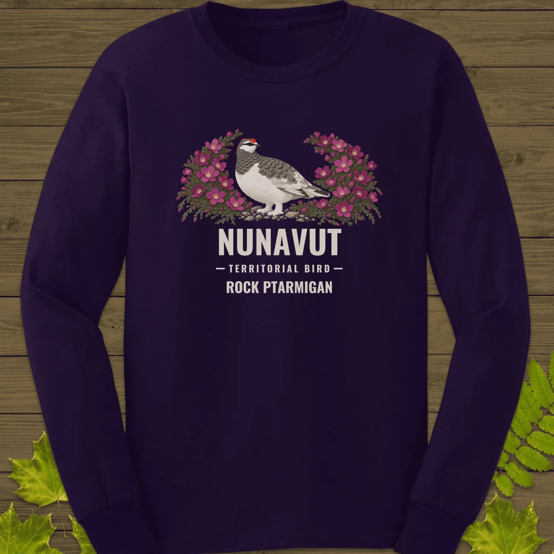 Nunavut Territorial Bird Long Sleeve in Purple