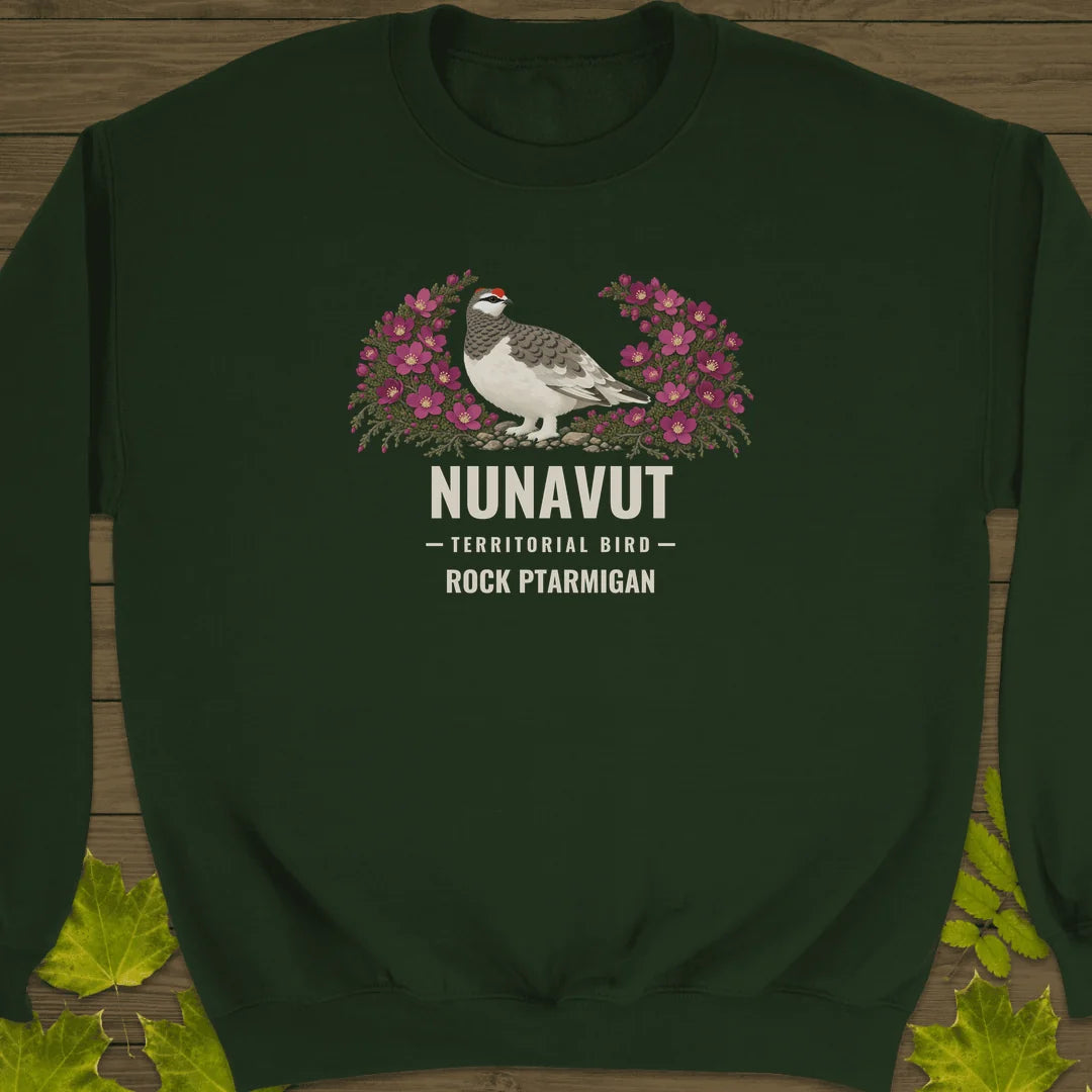 Nunavut Territorial Bird Sweatshirt in Forest Green
