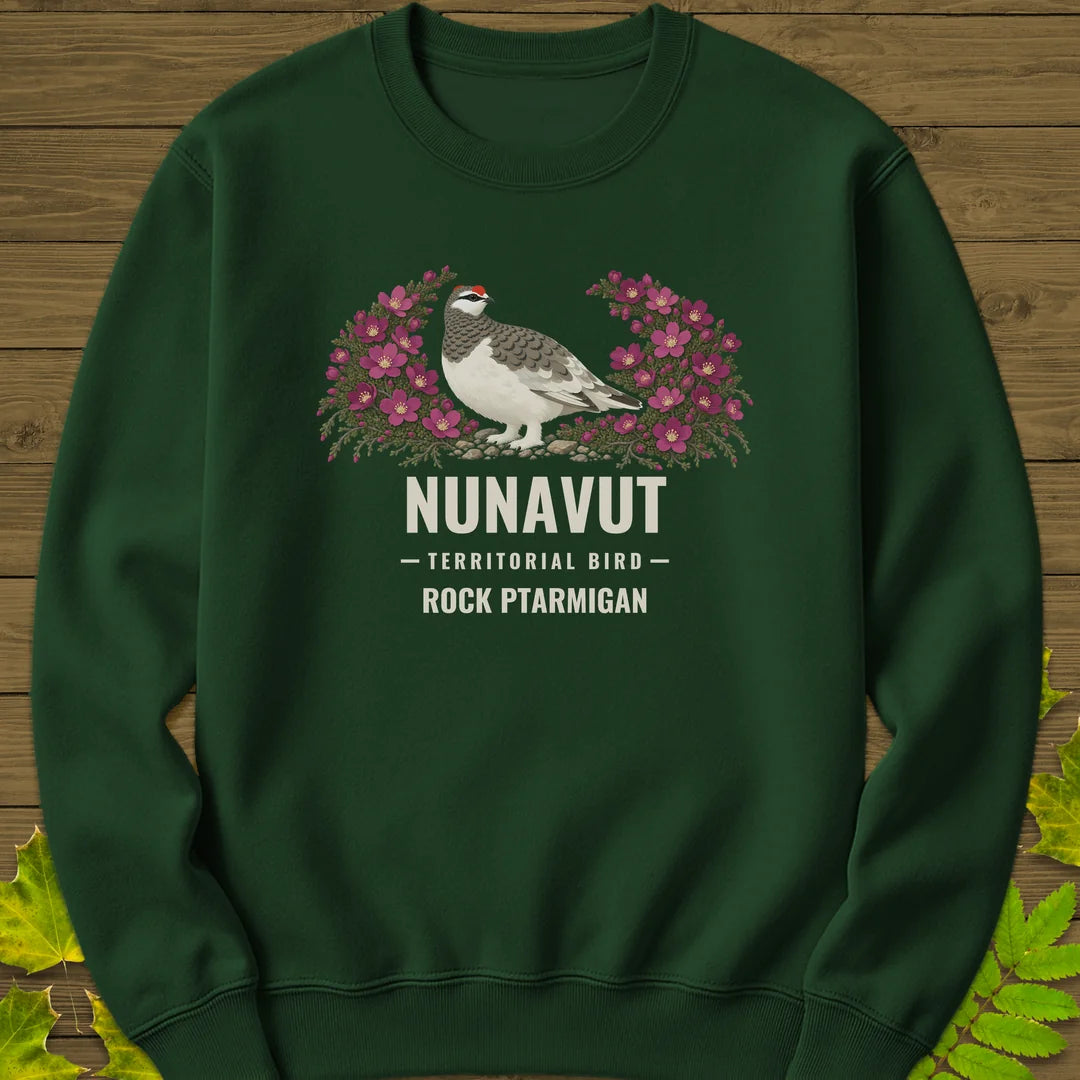 Nunavut Territorial Bird Sweatshirt in Forest Green