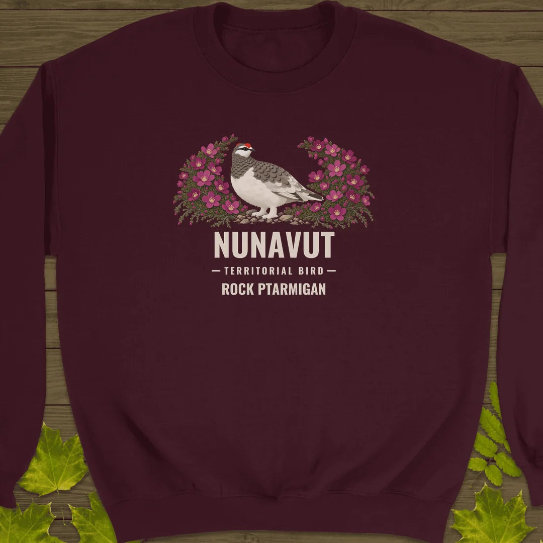 Nunavut Territorial Bird Sweatshirt in Maroon