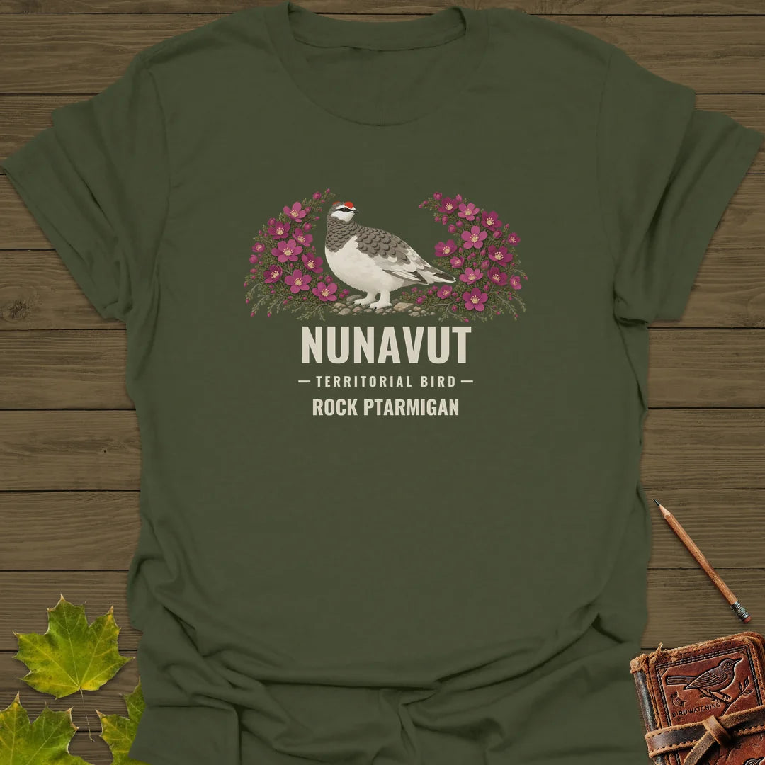 Nunavut Territorial Bird T-Shirt in Military Green